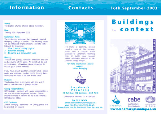 Image of the front of brochure