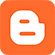 Blogger logo showing a large bold orange letter B